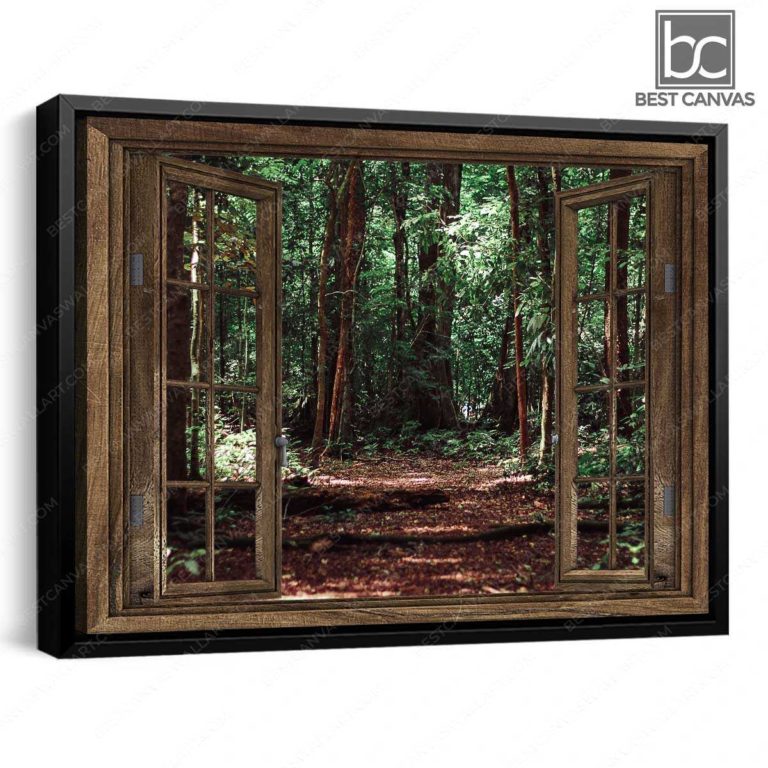 Into The Forest I Go Through Rustic Window Wrapped Or Framed Canvas