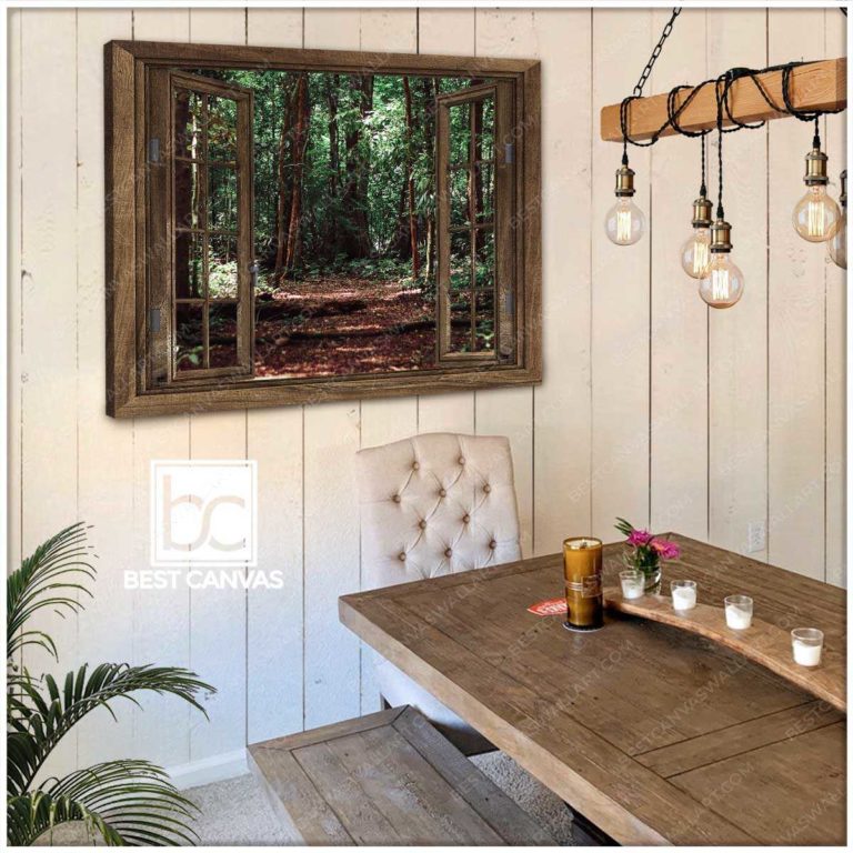 Into The Forest I Go Through Rustic Window Wrapped Or Framed Canvas