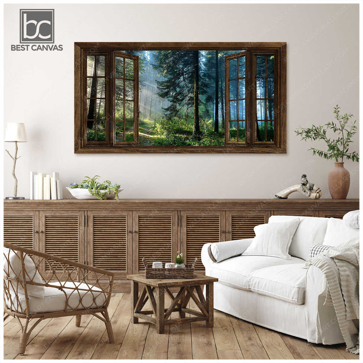 Rustic Window Best Canvas Wall Art