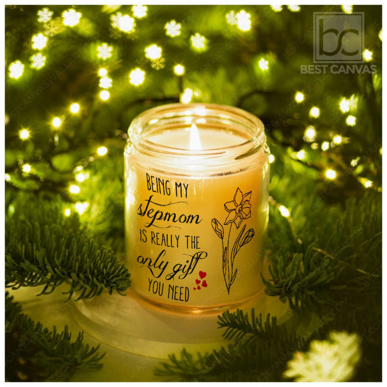 Birth Month Flowers Candle, Gift For Grandparents, Personalised Family