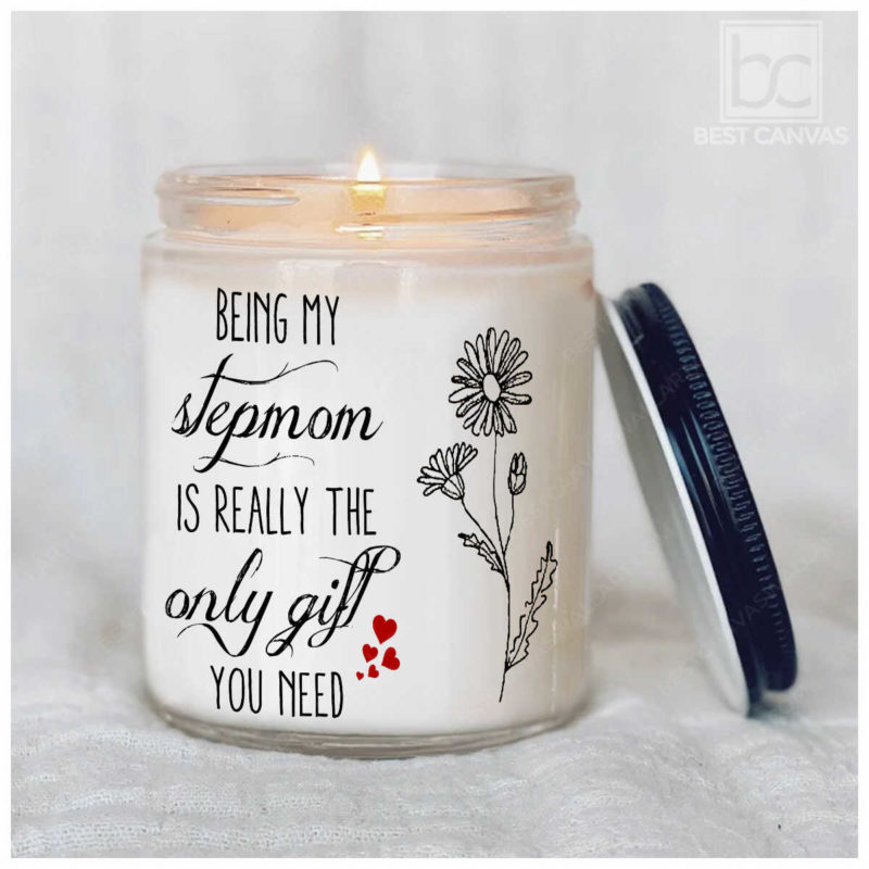 Birth Month Flowers Candle, Gift For Grandparents, Personalised Family