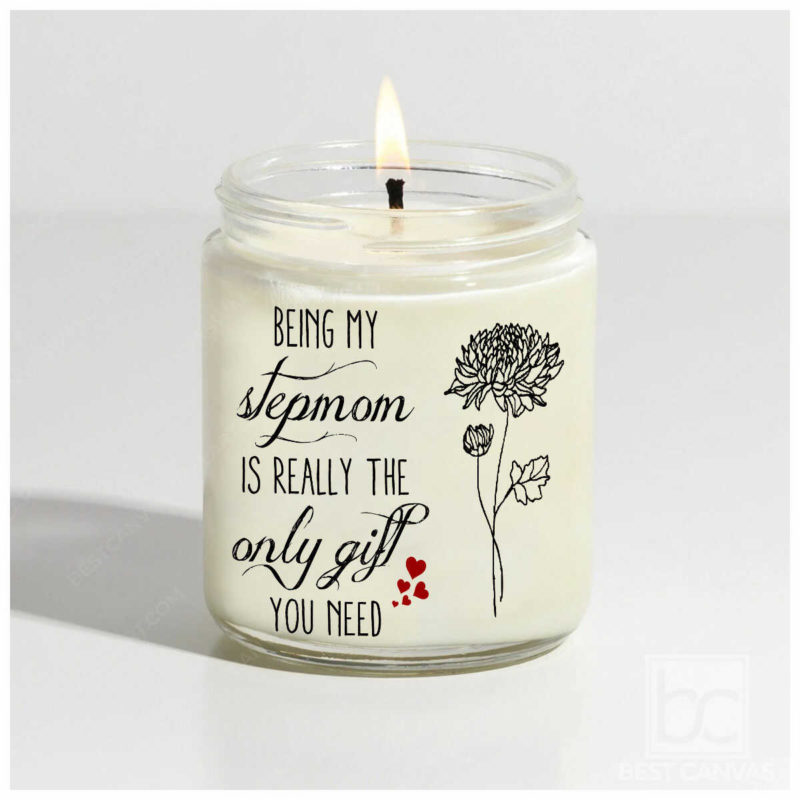 Birth Month Flowers Candle, Gift For Grandparents, Personalised Family