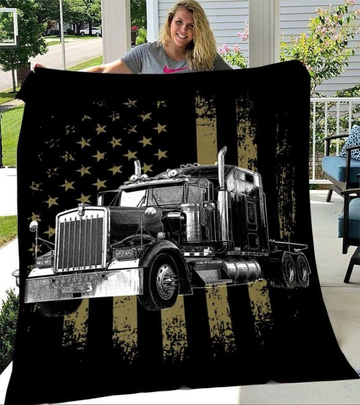 Custom Blanket Truck Blanket Best Dad Truck Vintage Flag Fleece