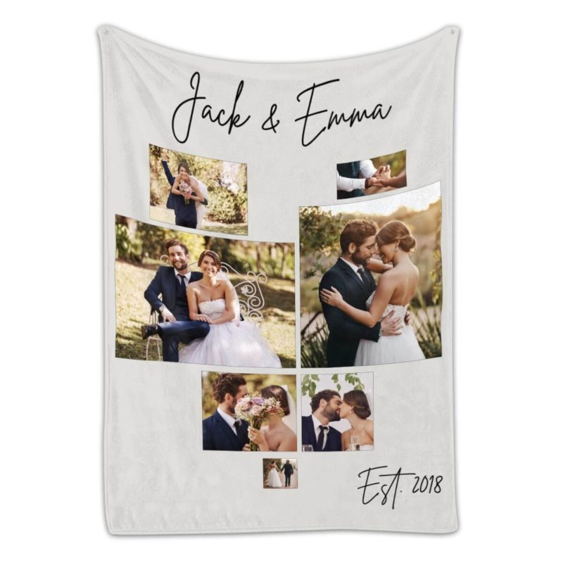 Personalized Wedding Blanket, Wedding Anniversary Blanket, Wedding