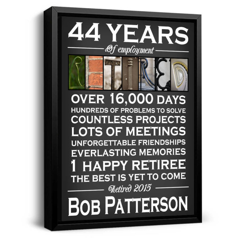 Personalized Retirement Canvas, 44 Years Anniversary Canvas, Retirement