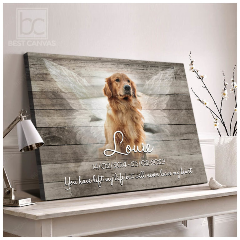 Personalized Dog Memorial Canvas, Gift For Loss Of Dog, Dog Loss Photo ...