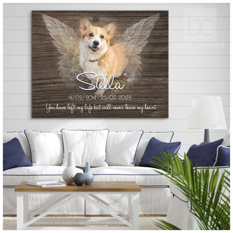 Personalized Dog Memorial Canvas, Gift For Loss Of Dog, Dog Loss Photo ...