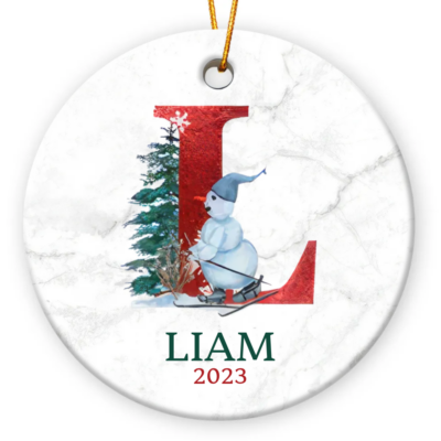 Personalized Ornaments Baby Name, Monogram Alphabet Ornament, Christmas Gifts For Baby