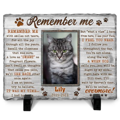 Cat Headstones | Remember Me Custom Cat Photo | Cat Memorial Gifts For Loss Of Cat