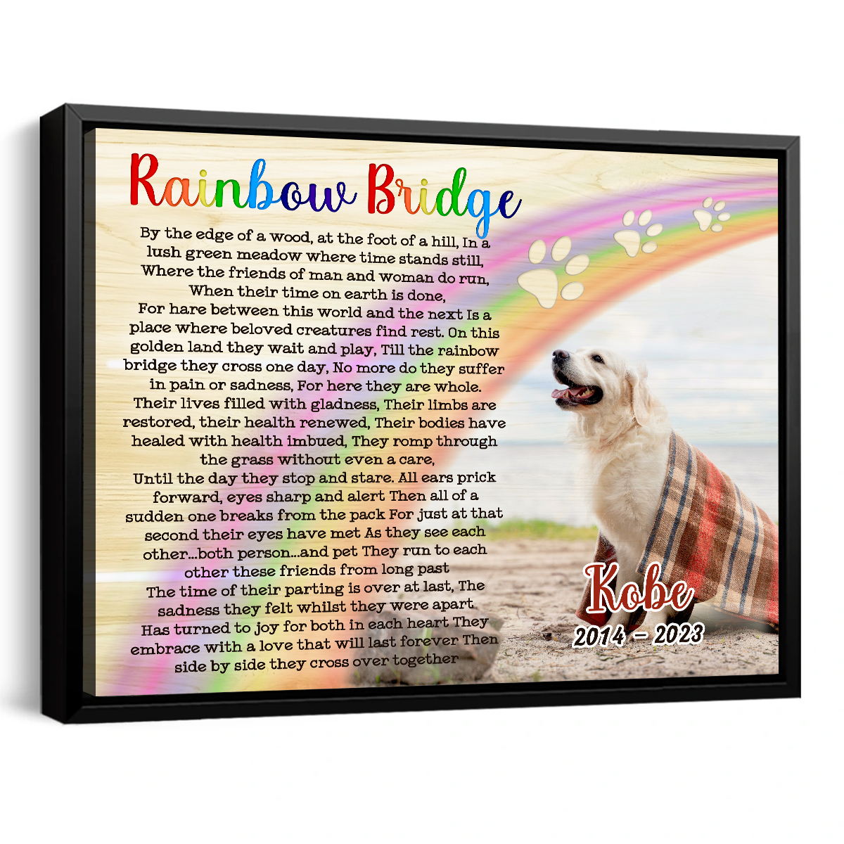 Rainbow Bridge Dog, Dog Memorial Gifts Personalized, Rainbow