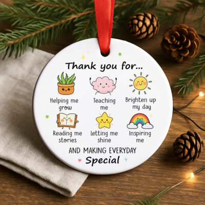 Teacher Christmas Ornament 2026 - Teacher Gifts for Women, Men - Thank You Appreciation Keepsake Ideas for New Teachers, Daycare, Preschool, Kindergarten - End of Year, Retirement, Back to School