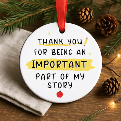 Teacher Appreciation Christmas Ornament - Thank You for Helping Me Grow - Thank You Gift for Women, Men - Christmas, Appreciation Gift for Teacher, Coworker, Friend, Mom - 2026 Xmas Decor
