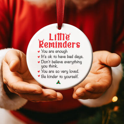 Little reminder ceramic ornament