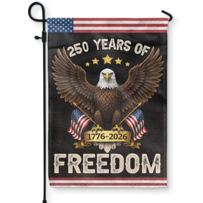 250th Anniversary America Garden Flag, 250 Anniversary USA Flag Patriotic Banner 250 Years of Freedom Yard Sign Eagle Design 4th of July Double-Sided Waterproof 1776-2026 Commemorative Flag 12x18 Inch