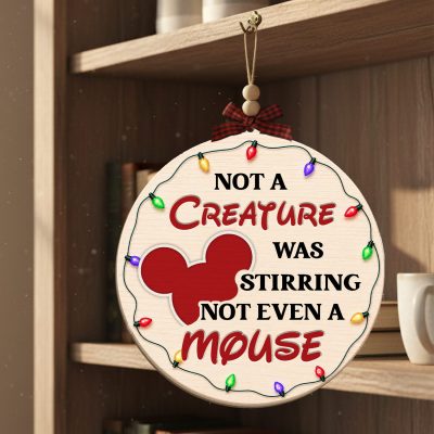 W46-Mickey mouse wooden ornament
