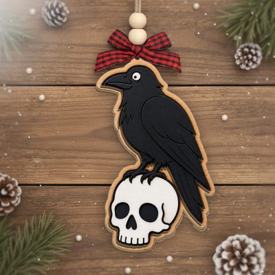 W54-The Raven wooden Ornament
